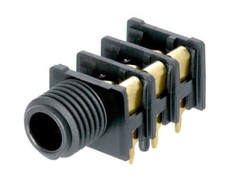 Neutrik NRJ6HF-1-AU,1/4″ stereo jack, gold plated contacts Horizontal PCB Mount
