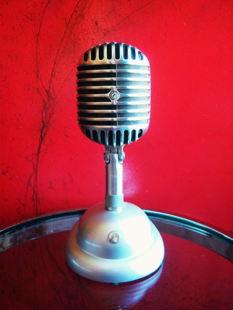 Vintage 1940’s Shure Brothers 55 Fatboy microphone Elvis deco w S-36 stand # 5