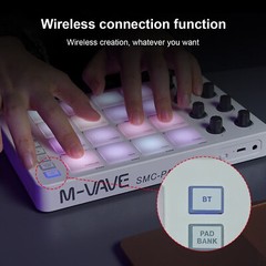 Mini MIDI Controller Pad 16 RGB Beat Pads 8 Assignable Knobs 3.5mm Output T7A8