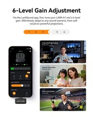 Lark A1 Wireless Microphone for iPhone & Android, 48kHz/24-bit Studio Audio, …