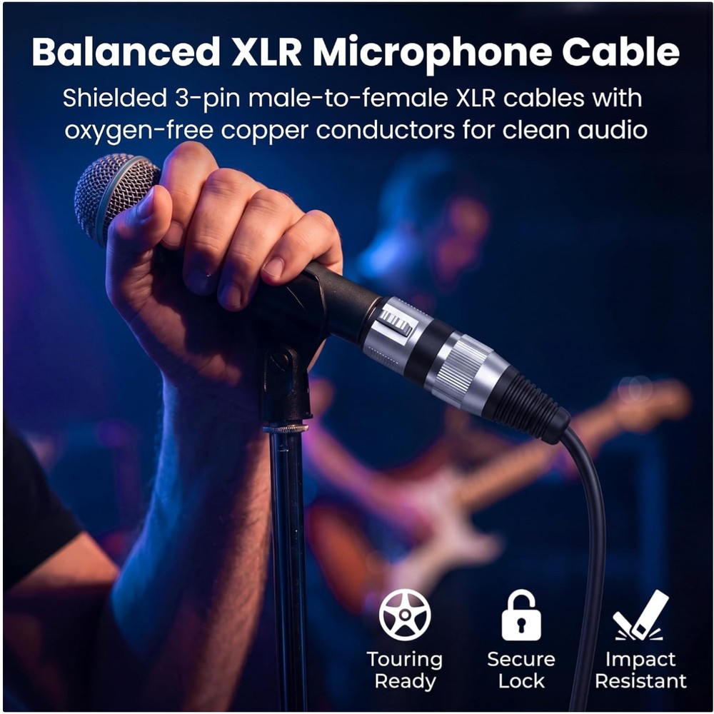 Metal Connector XLR Cables 10 Pack – Studio Quality