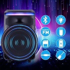 18in Pull Rod Outdoor Portable Bluetooth Party Speaker 18500W with LED Lights