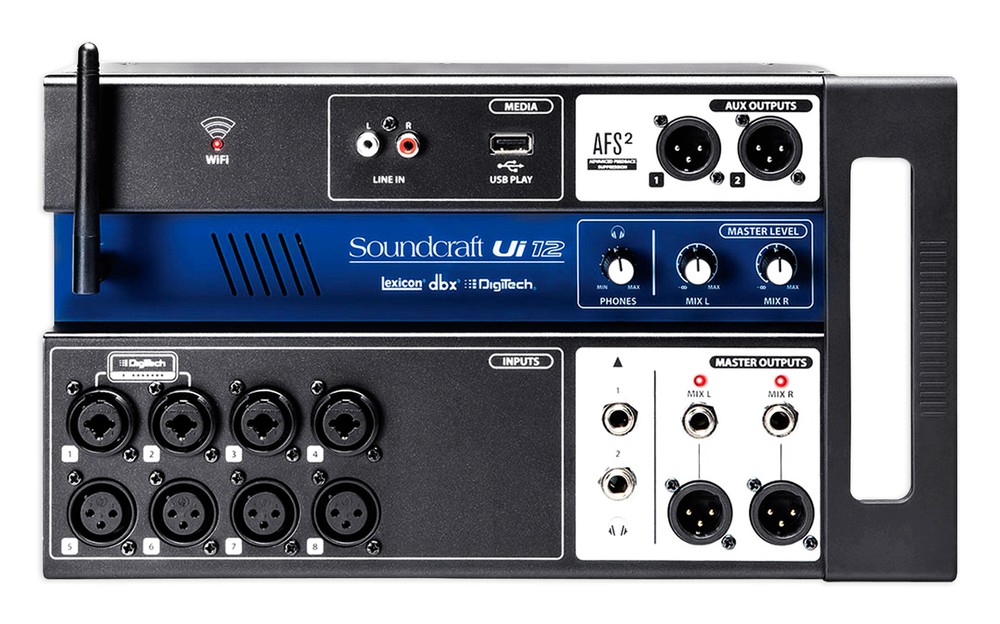 Soundcraft Ui12 12 Input Digital Mixer w/Wifi+App Control+Recording Ui 12