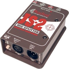 Radial JS2 Passive Microphone Splitter Brown