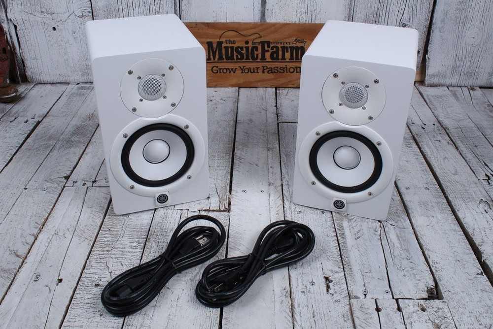 Yamaha HS5W PAIR 70W Bi Amp Two Way Powered Studio Monitor Active Speaker White