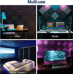 18Pack Black Acoustic Panels 12″X12″X 0.4″ Sound Absorbing Soundproof Wall Panel