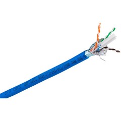 1000 ft. Blue CAT 6 23 AWG CMR 550 MHz Shielded F/UTP Solid Bare Copper Cable Wo