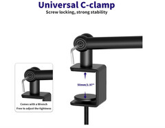 Low Profile Microphone Arm Stand, rubesee Mic Boom Arm with Desk Mount Clamp/Scr