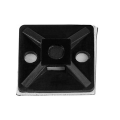 Cable Wire Tie Adhesive 0.75″ Mount 30 lb Tensile 10 Pcs. Black