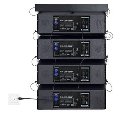 PRORECK Dual 10in Full Range 8000W Powered Line Array Speaker*4 With Frame