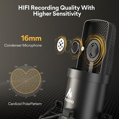 USB Microphone, MAONO 192KHZ/24Bit Plug & Play PC Computer Podcast Condenser …