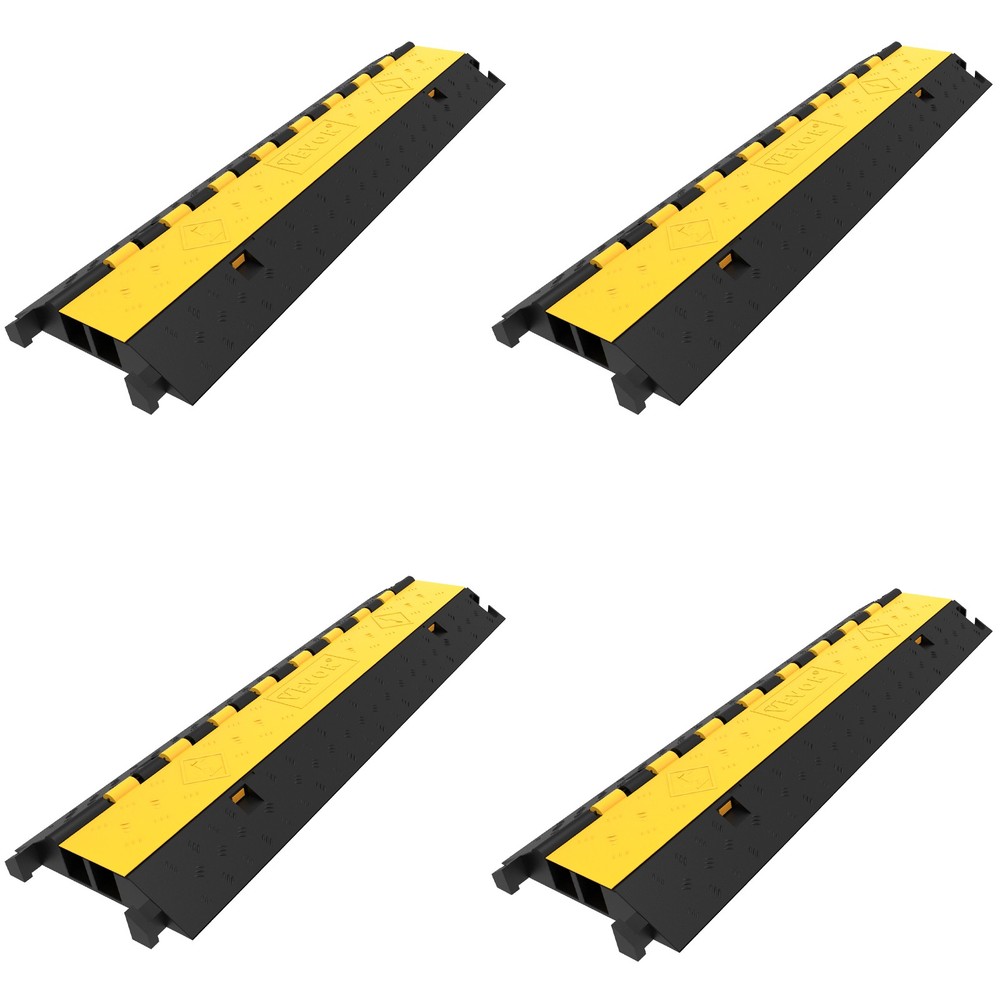 VEVOR 4PCS Dual-Channel Cable Protector Cover 66000LB Capacity Heavy-Duty