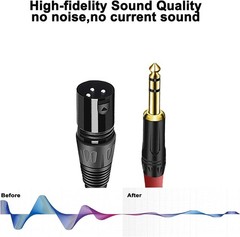 2PACK/10FT XLR to 1/4 TRS Stereo Adapter,XLR Male to 1/4 Inch 6.35mm Balanced…