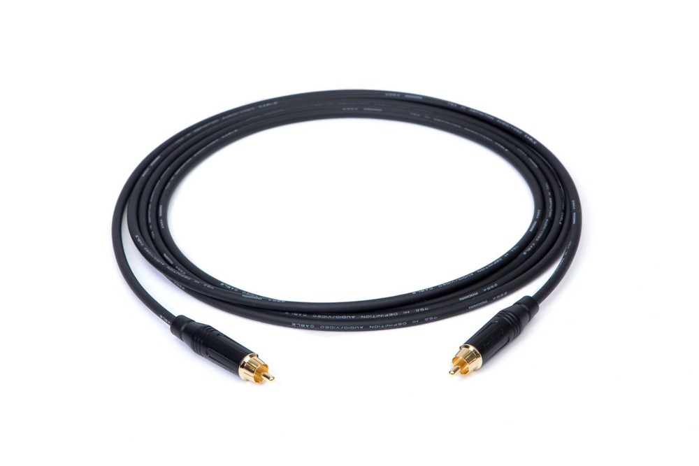 25′ Mogami 2964 S/PDIF 75 Ohm Cable | Black Amphenol RCA to RCA | 25 Ft.