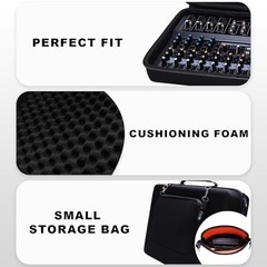 Hard Case for 12-Channel Mixer, Travel Carrying Bag, Protective Storage Case