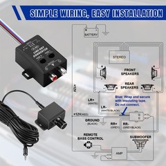 Car Audio Line Output Converter, Includes 3.5mm Jack Port Universal Bass Knob…