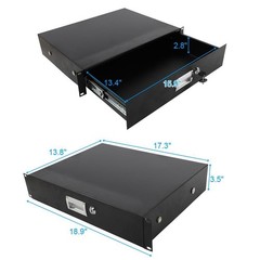 19 Inch Rack Mount 2U Locking Drawer Audio DJ Server Rack Storage Cabinet