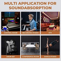 Acoustic Panels – 12 Pack Set 12x12x2 Inches 12 x 12 x 2 Inches 12 Pack – Black