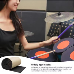 Sound Absorbing Panel Self-Adhesive Acoustic Foam Car Studio Soundproofing 1M
