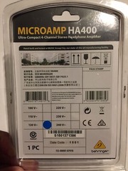 MICROAMP HA400 BEHRINGER ULTRA-COMPACT 4-CHANNEL STEREO HEADPHONE AMPLIFIER