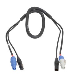 Pro X 10′ Ft Dual 14AWG Powerkon to Dual DMX Combo Link Jumper Cable