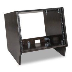 Sound Town DIY 8U Angled Desktop Turret Studio Rack Black Espresso (SDRK-8SLD)