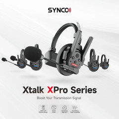 SYNCO XTalk XPro2 X2 1640ft Full-Duplex 2.4GHZ Wireless Intercom Headset System