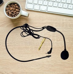 Voluroky HM 100 Bus Driver Pin Microphone with 6.3mm 3.5mm Adapter Cable