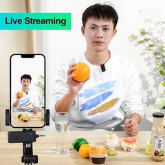Wireless Lavalier Microphone For iPhone Android Video Recording, Live Streaming