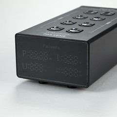 Black 8-Way AC Power Filter with LED Display, Overvoltage Protection