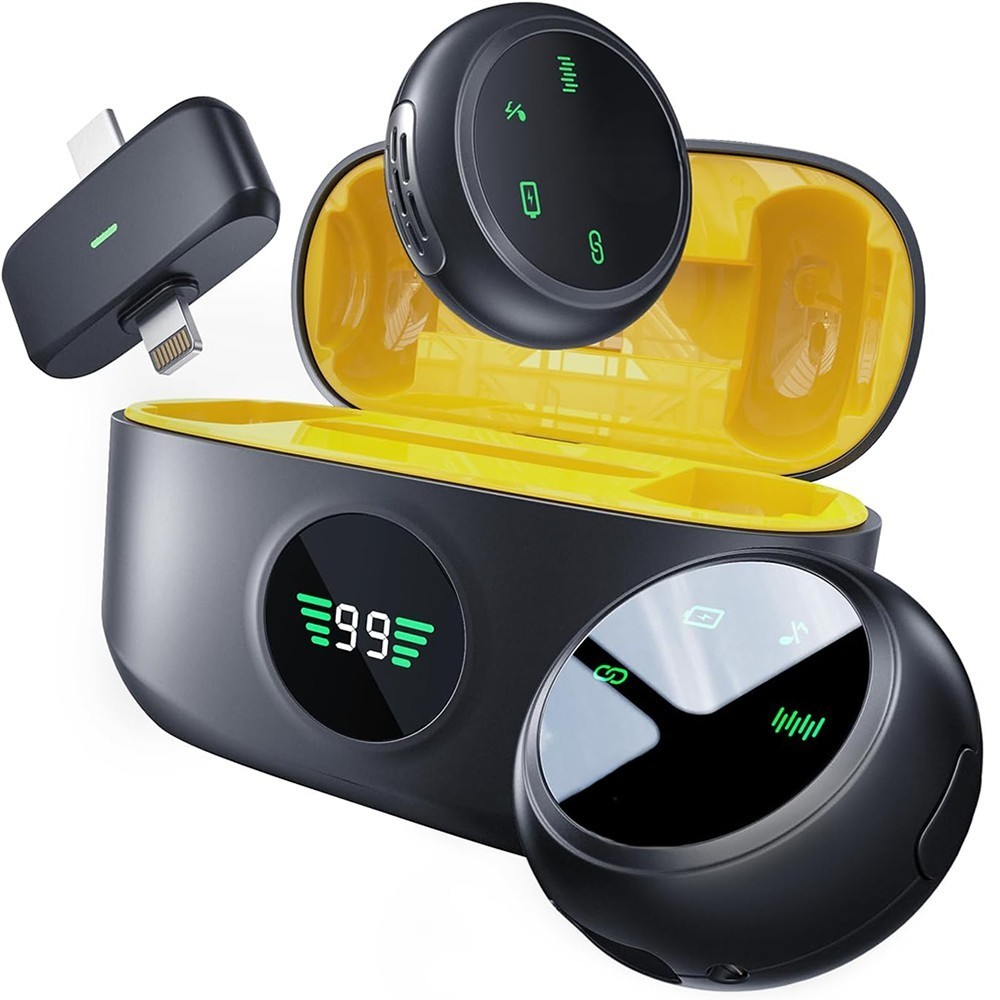 K31 2-in-1 Wireless Lavalier Mic Magnetic & Clip-on for iPhone Android