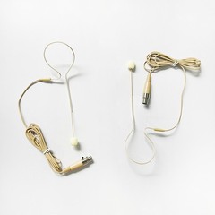 2x Beige Single Earhook Headset mini XLR Microphone 4pin For Shure Wireless-TA4F