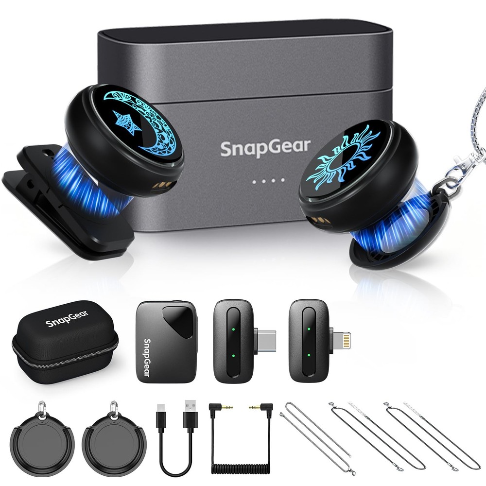 M2 Magnetic Wireless Microphone for iPhone/Camera/Android, Ultralight 9.5g, 9…