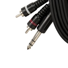 Acoustic Audio A25TR Dual RCA to Stereo TRS Jack 25 Feet Pro Audio Cable