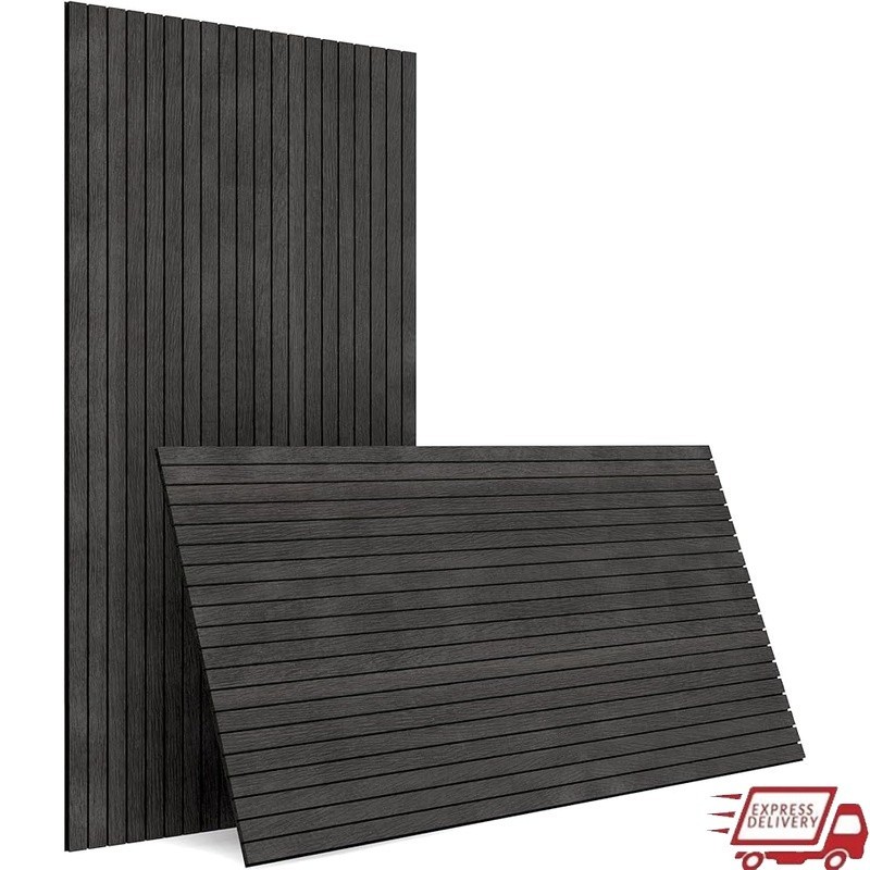 Peel & Stick Acoustic Wood Slat Wall Panels Sound Absorbing 3D Decorative Tiles