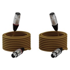 2 PCS 25 Ft XLR Cables Nylon Braided Male To Female Microphone Cable Shielded