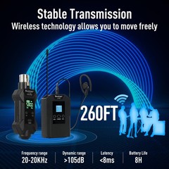 Wireless in Ear Monitor System with Transmitter Clip on Receiver Automatic Pa…