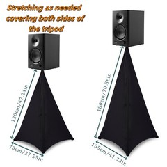 2Pack Double Sided DJ Tripod Speaker Stand Cover/Scrim Stretch Cover Black White