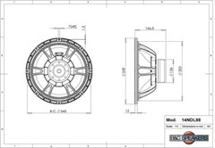 2 x B&C 14NDL88 14″ 1400W Neodymium Pro Audio Woofer 8-Ohms Mid-Bass Speaker Sub