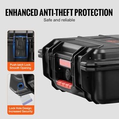 0.56 Cu.ft Weatherproof Hard Case with Handle Clips Padlock Holes PU Foam