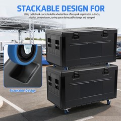 1-4X Cable Trunk Road Case with Wheels & Divider Stackable Road Case 44″x22″x25″