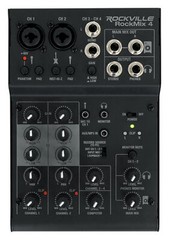 Rockville RockMix 4 Channel Pro Recording Mixer/Interface w/EQ+(2) Dynamic Mics