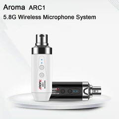 Aroma Microphone Transmitter Receiver 5.8GHz Plug On XLR Rechargeable Battery