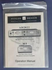 Avalon AD2022 M5 Operation Manual (Excellent Condition, in original plastic)