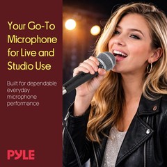 Pyle Professional Dynamic Vocal Microphone – Moving Coil 1 pack, Black