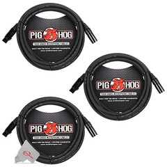 Pig Hog 8mm XLR Microphone Cable Male to Female 10 Ft Premium Mic Cable x3