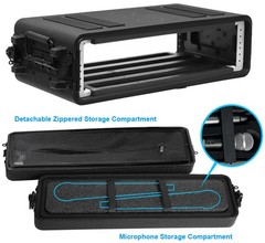Diandian 2U Rack Case Shallow 11 Depth, 19 Rackmount Flight Case, Watertight Dus