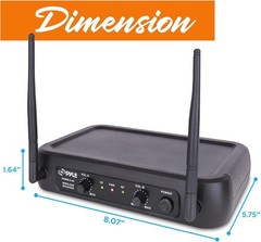 Pyle PDWM2135 VHF Fixed Frequency Wireless Microphone System +Adjustable Volume
