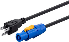 NEMA 5-15P to Powercon Connector – 16AWG, with Sjt-Rated Jacket, IP65 Rated, 15