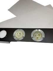 2U Space 12ga Heavy Rack Panel w/ 4 HUBBELL Flanged Twist Receptacle or Inlet